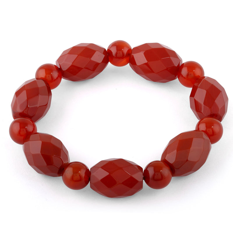 Carnelian Faceted Gemstone Bracelet