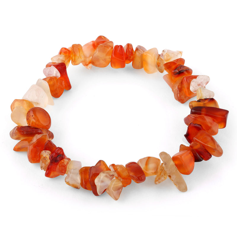 Chips Carnelian Agate Elastic Bracelet