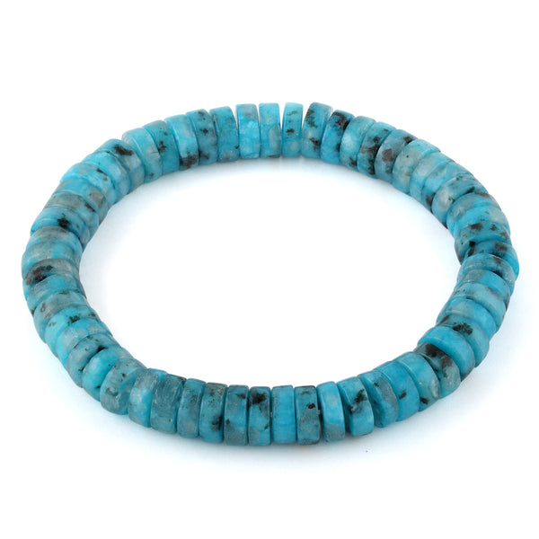 8x3mm Heishi Turquoise-Kiwi Bracelet
