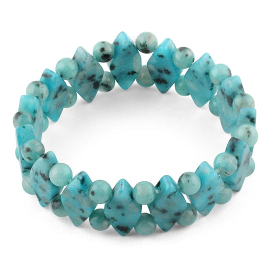 Princess Style Turquoise/Kiwi Gemstone Bracelet
