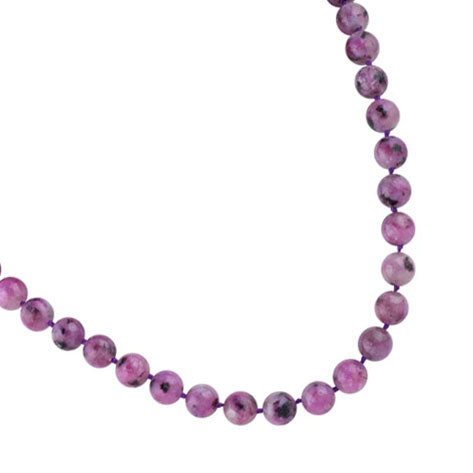32" 8mm Purple Quartz Round Gemstone Bead Necklace