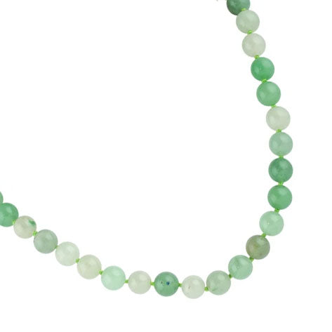 32" 8mm Green Aventurine Round Gemstone Bead Necklace