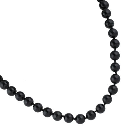 32" 8mm Black Jasper Round Gemstone Bead Necklace