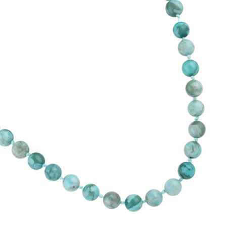 32" 8mm Turquoise Jasper Round Gemstone Bead Necklace
