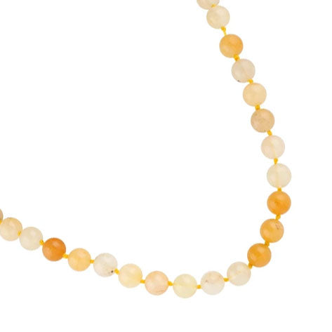32" 8mm Yellow Serpentine Round Gemstone Bead Necklace