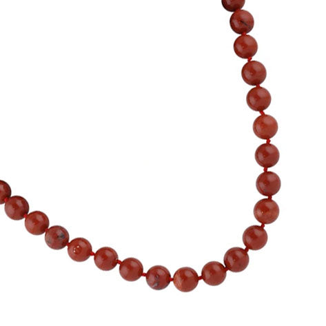 32" 8mm Red Jasper Round Gemstone Bead Necklace