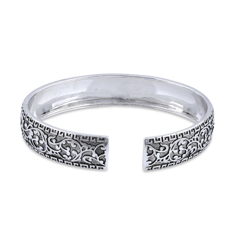 Sterling Silver Flower Garden Bangle Bracelet