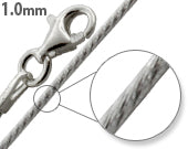 Rhodium Sterling Silver Glitter Snake Chain 1.0MM