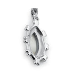 Sterling Silver Mother of Pearl Oval Marcasite Pendant