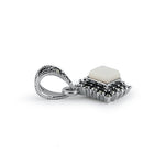 Sterling Silver Mother of Pearl Square Marcasite Pendant