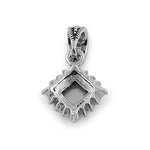 Sterling Silver Mother of Pearl Square Marcasite Pendant
