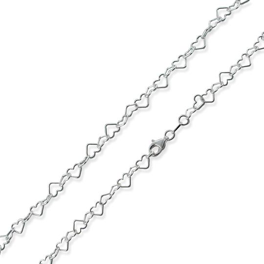 Sterling Silver Heart Chain 4mm