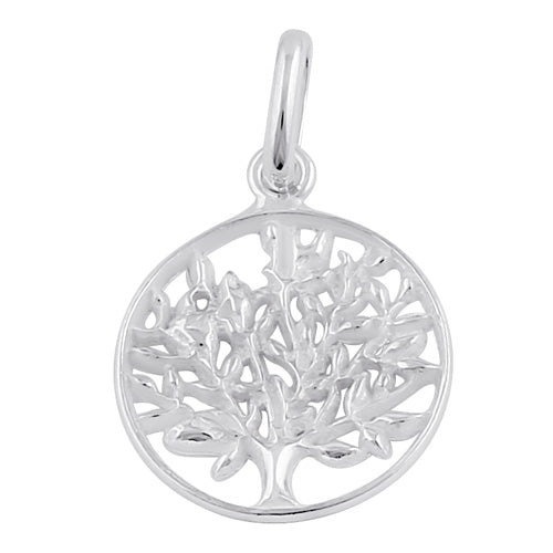 Sterling Silver Leafy Tree of Life Pendant