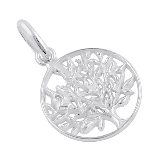 Sterling Silver Leafy Tree of Life Pendant