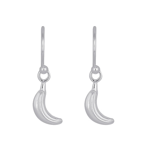Sterling Silver Dangling Banana Earrings