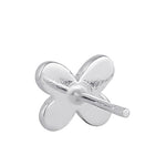 Sterling Silver Butterfly with White and Pink Enamel Earrings
