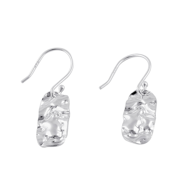 Sterling Silver Dangling Hammered Earrings