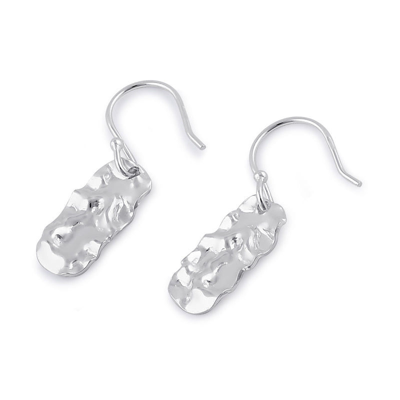 Sterling Silver Dangling Hammered Earrings