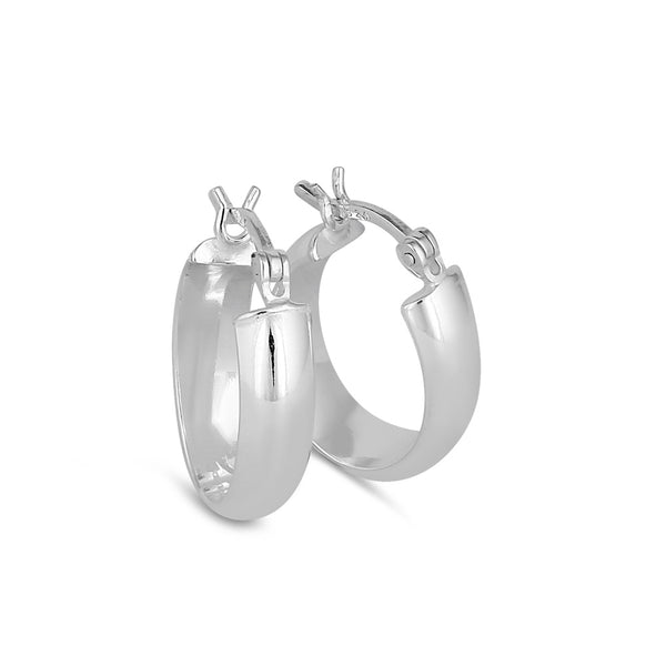 Sterling Silver 5.0MM x 18MM Oval Hoop Earrings