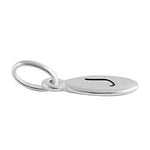 Sterling Silver Letter "J" Oval Pendant