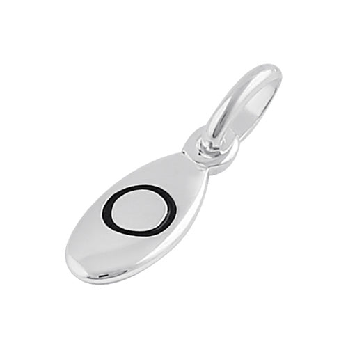 Sterling Silver Letter "O" Oval Pendant