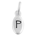 Sterling Silver Letter "P" Oval Pendant