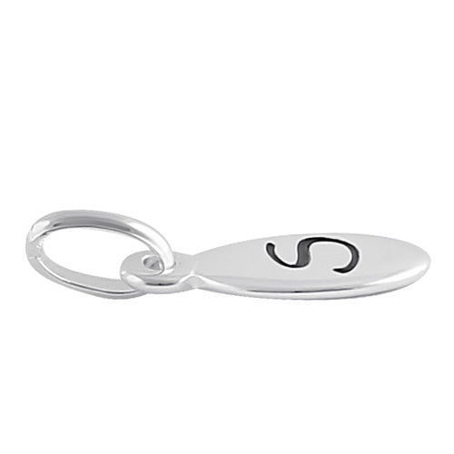 Sterling Silver Letter "S" Oval Pendant