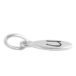 Sterling Silver Letter "U" Oval Pendant