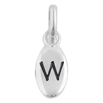 Sterling Silver Letter "W" Oval Pendant