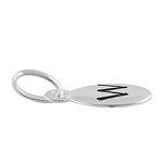 Sterling Silver Letter "W" Oval Pendant