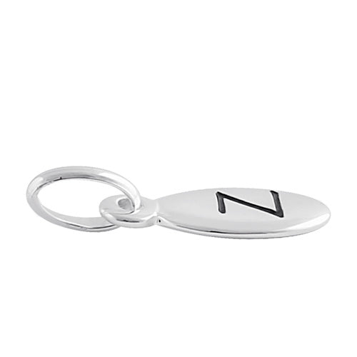 Sterling Silver Letter "Z" Oval Pendant