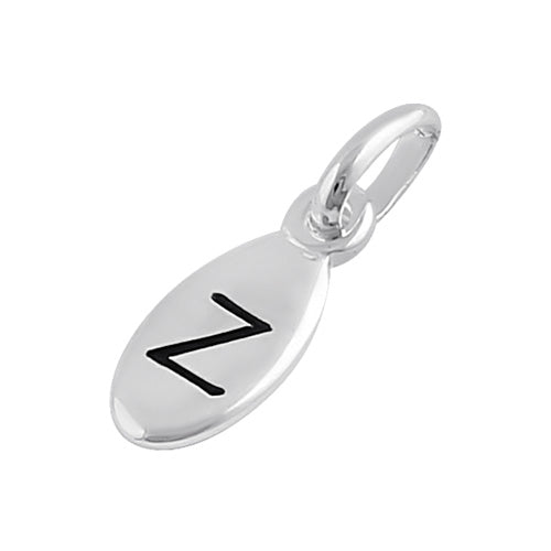 Sterling Silver Letter "Z" Oval Pendant