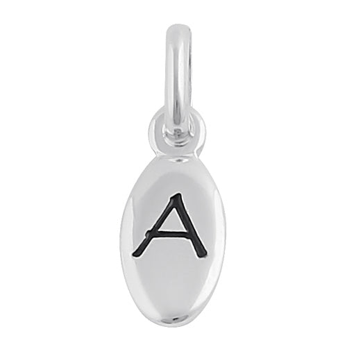 Sterling Silver Letter "A" Oval Pendant