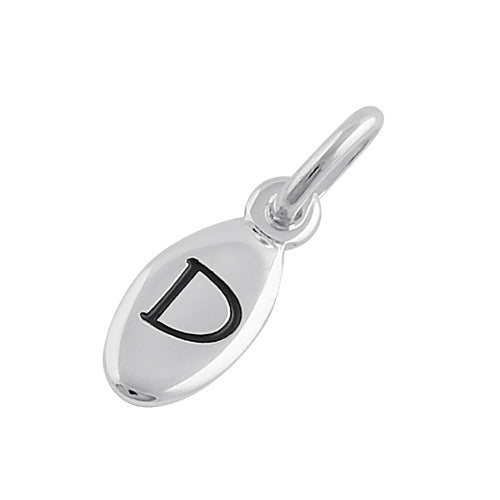 Sterling Silver Letter "D" Oval Pendant