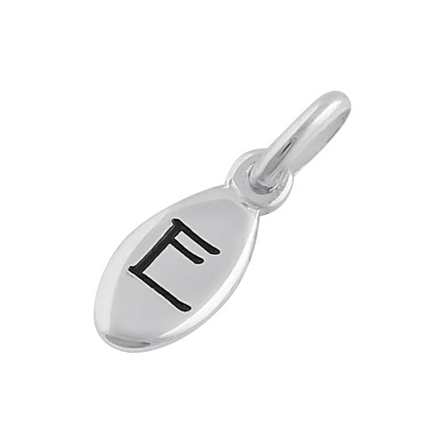 Sterling Silver Letter "E" Oval Pendant