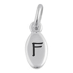Sterling Silver Letter "F" Oval Pendant