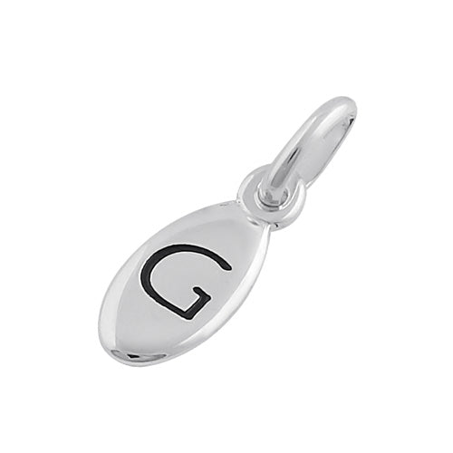 Sterling Silver Letter "G" Oval Pendant