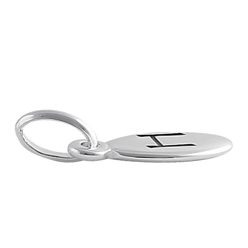 Sterling Silver Letter "H" Oval Pendant