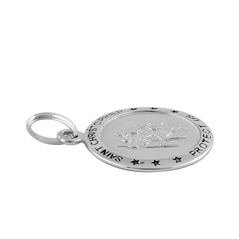 Sterling Silver St. Christopher Small Circle Pendant