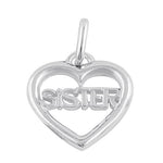 Sterling Silver Sister Heart Pendant