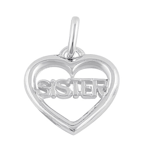 Sterling Silver Sister Heart Pendant