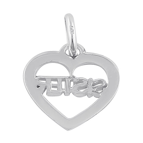 Sterling Silver Sister Heart Pendant