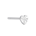Sterling Silver Diamond Cut Tiny Heart Stud Earrings