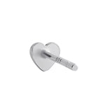 Sterling Silver Diamond Cut Tiny Heart Stud Earrings
