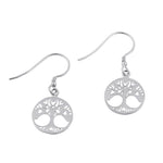 Sterling Silver Dangling Tree of Life Earrings