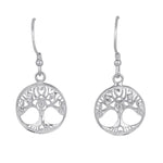 Sterling Silver Dangling Tree of Life Earrings