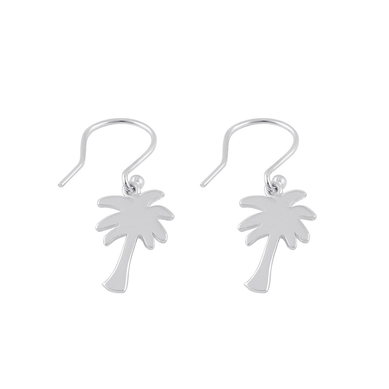 Sterling Silver Dangling Palm Tree Earrings