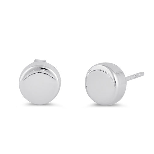 Sterling Silver Flat Ball Earrings