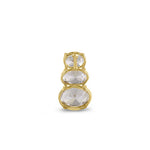 Solid 14K Yellow Gold 3 Tier Oval Earrings