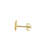 Solid 14K Yellow Gold Butterfly CZ Earrings